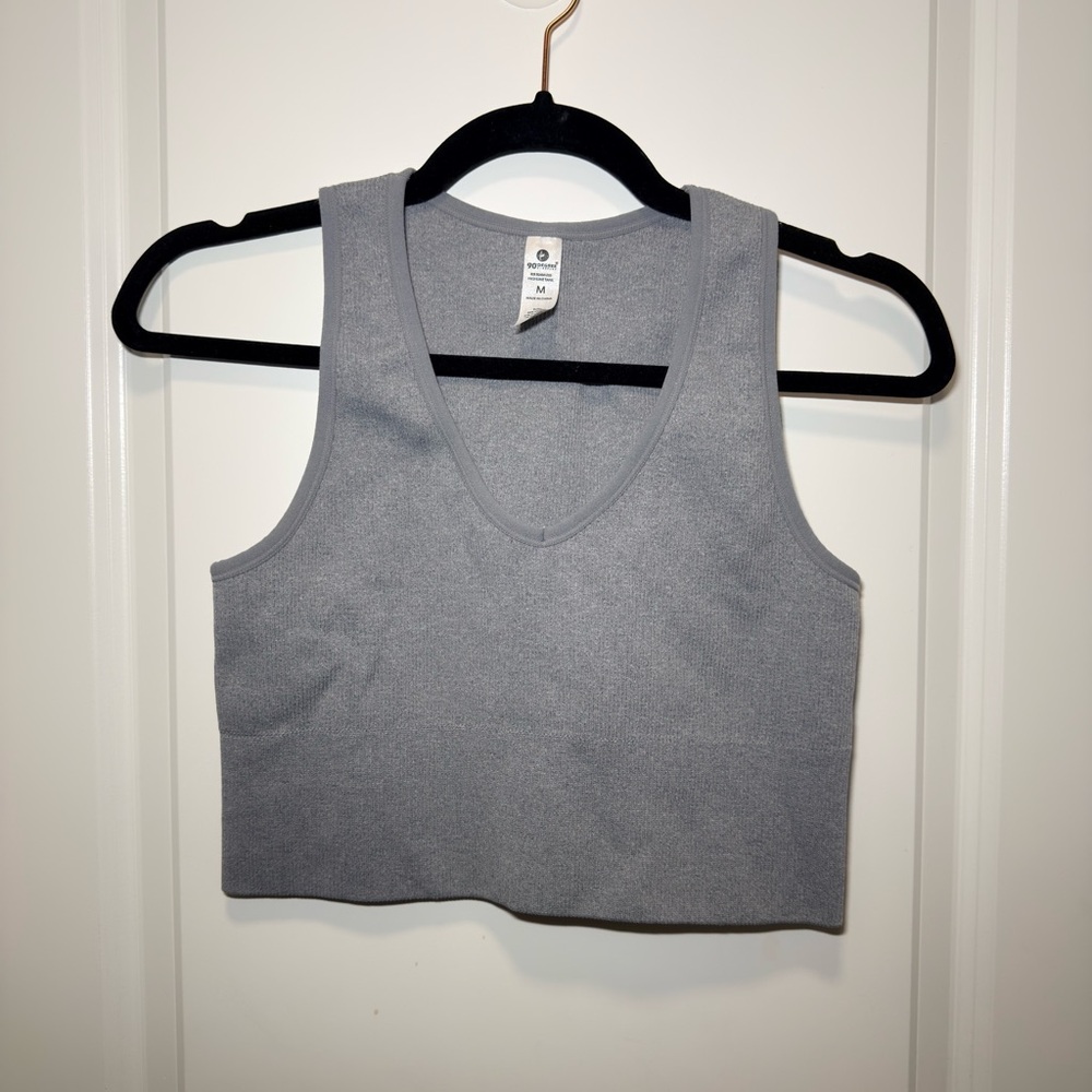 90 Degree By Reflex Heather Gray Crop Top